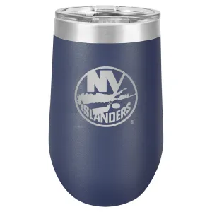 New York Islanders Wine Glass - 16oz Navy Polar Stemless