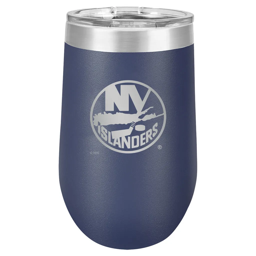New York Islanders Wine Glass - 16oz Navy Polar Stemless