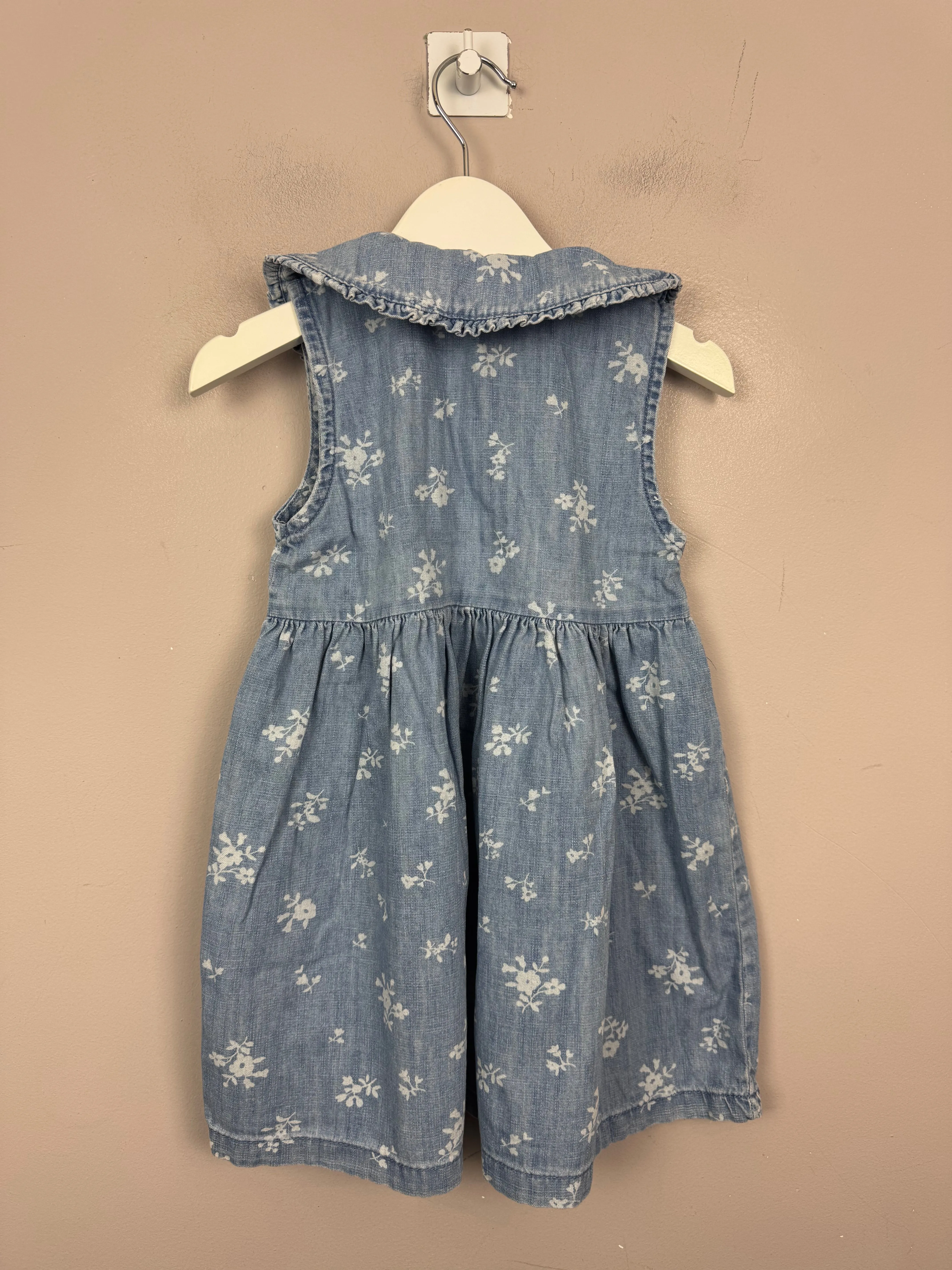 Next Floral Denim Dress 2-3y