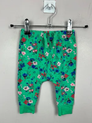 Next green floral joggers 3-6m