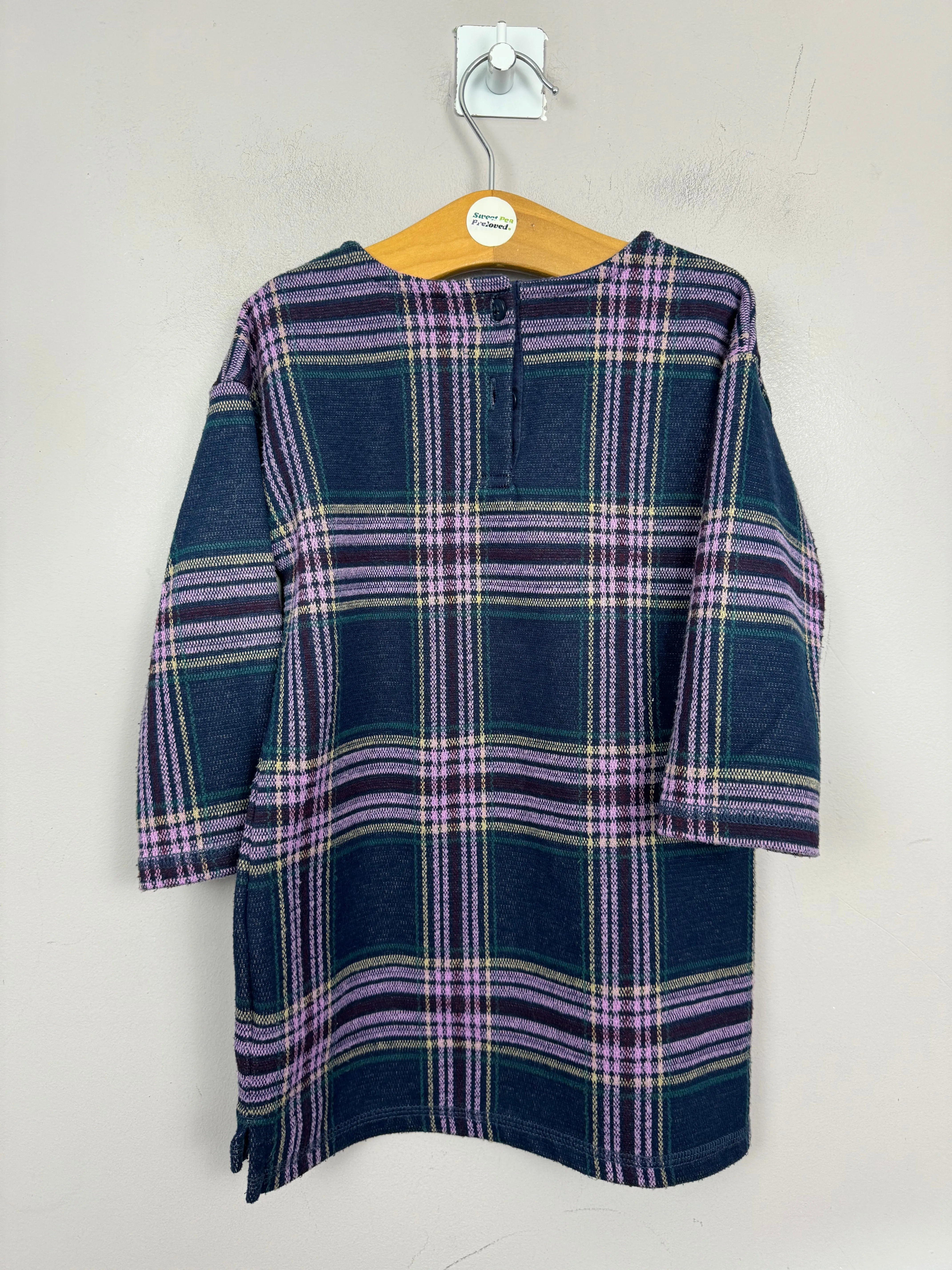 Next purple check dress 18-24m
