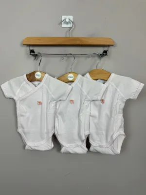 Petit Bateau Rose Bud Bodysuits - 1 Month
