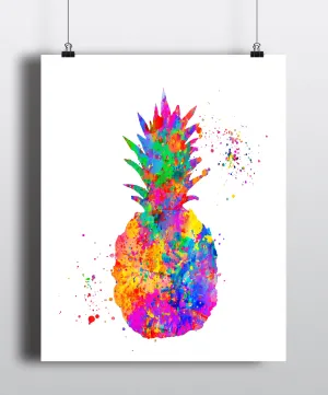 Pineapple Watercolor Art Print - Unframed