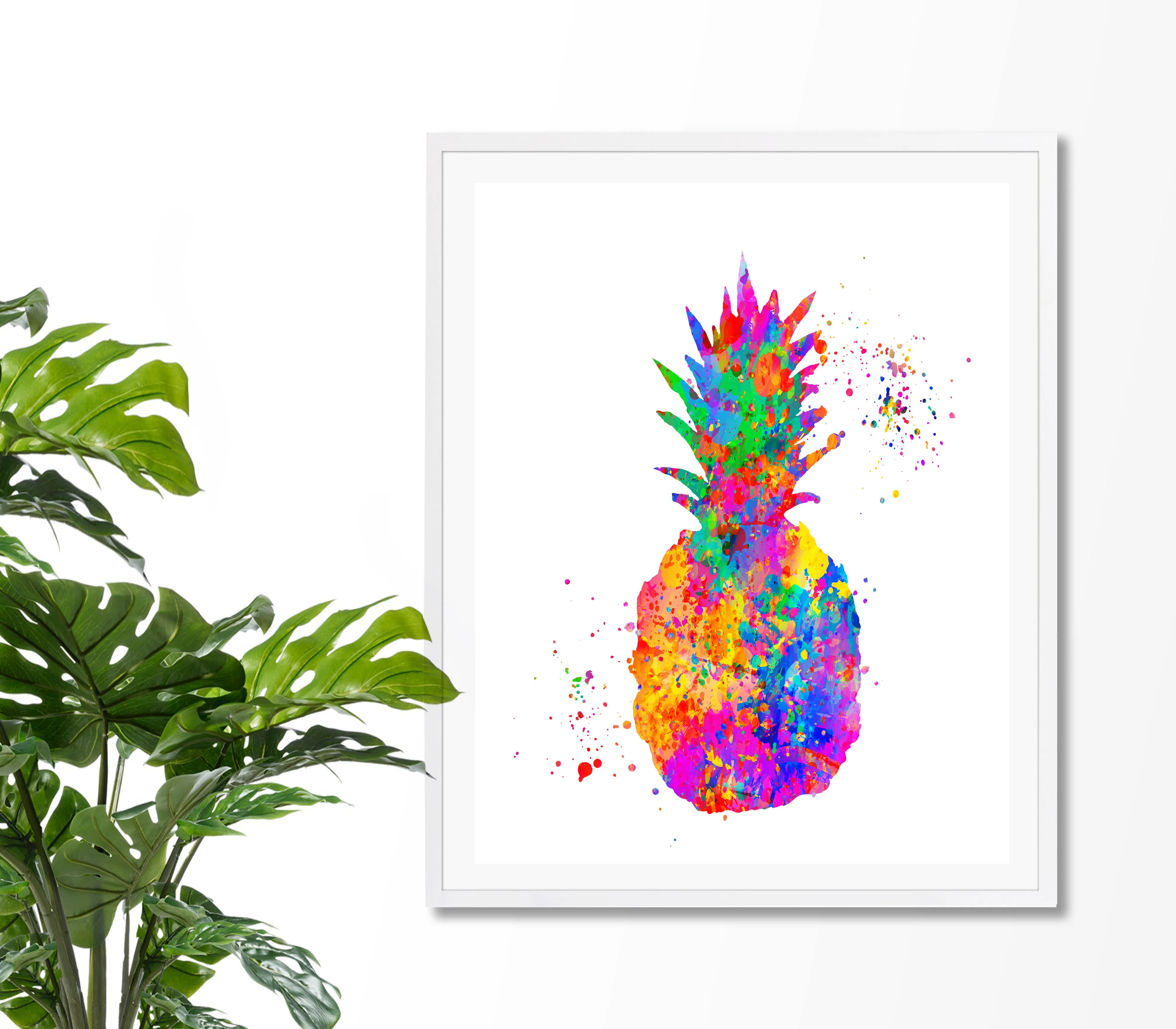 Pineapple Watercolor Art Print - Unframed