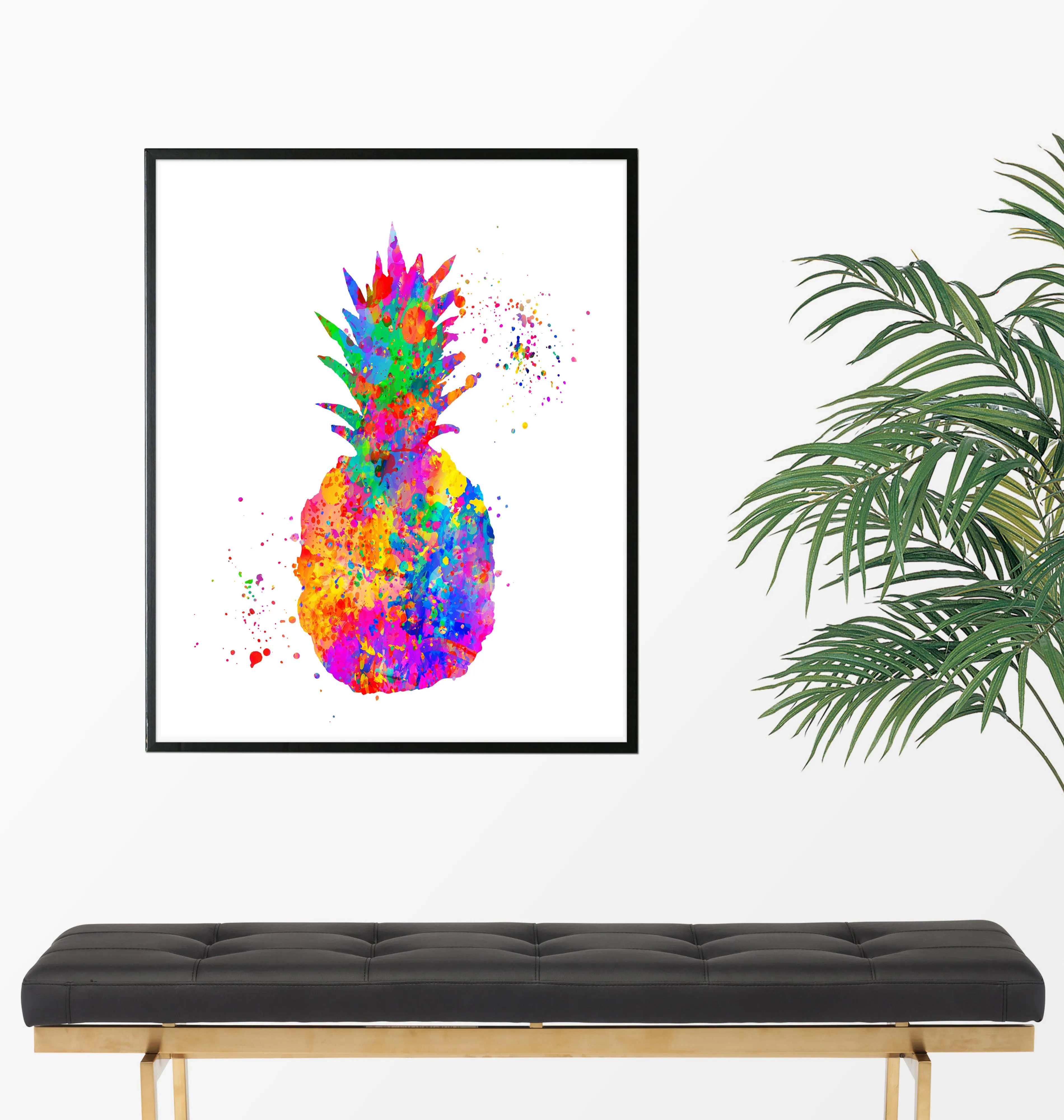 Pineapple Watercolor Art Print - Unframed