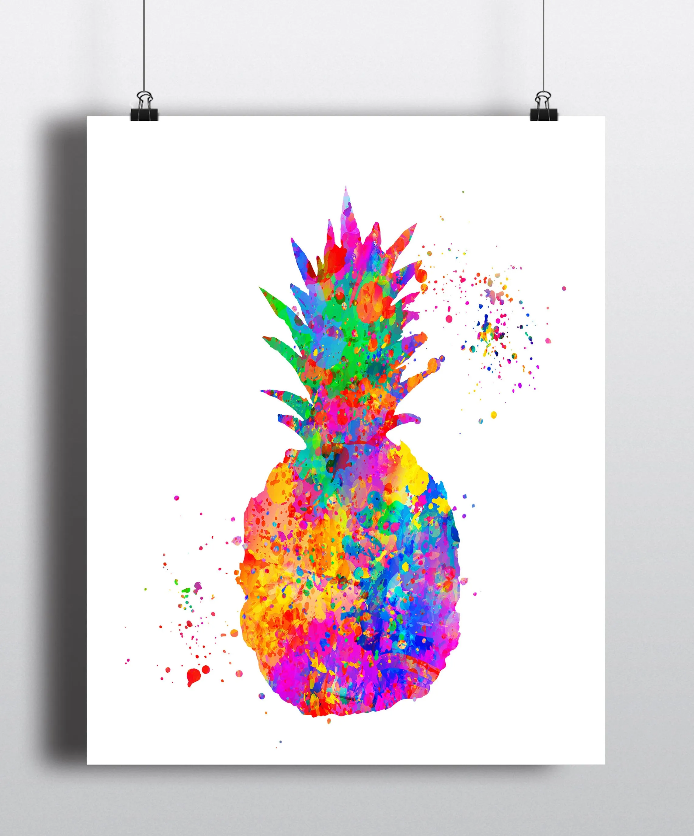 Pineapple Watercolor Art Print - Unframed