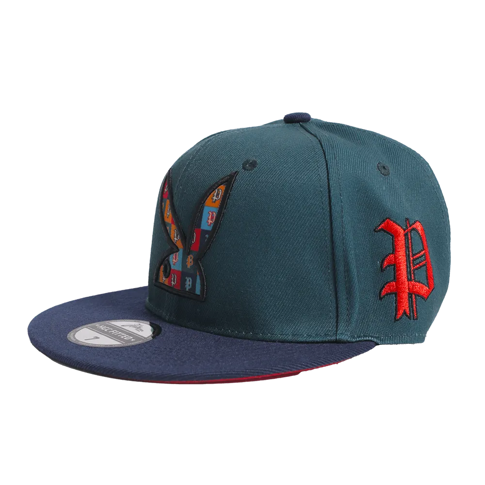 PLAYBOY GREEN BACKLETTER  FITTED HAT
