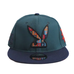 PLAYBOY GREEN BACKLETTER  FITTED HAT