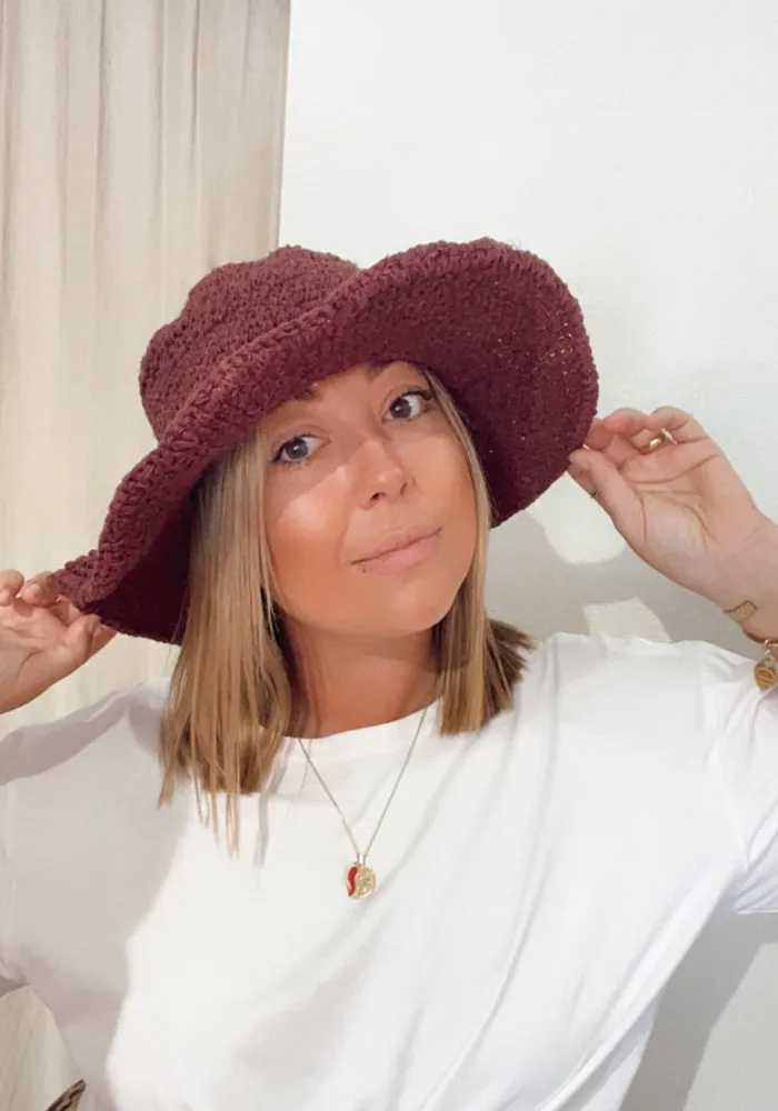 Polly Short Brim Hat - Merlot