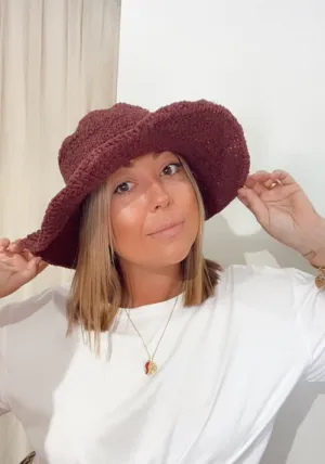 Polly Short Brim Hat - Merlot