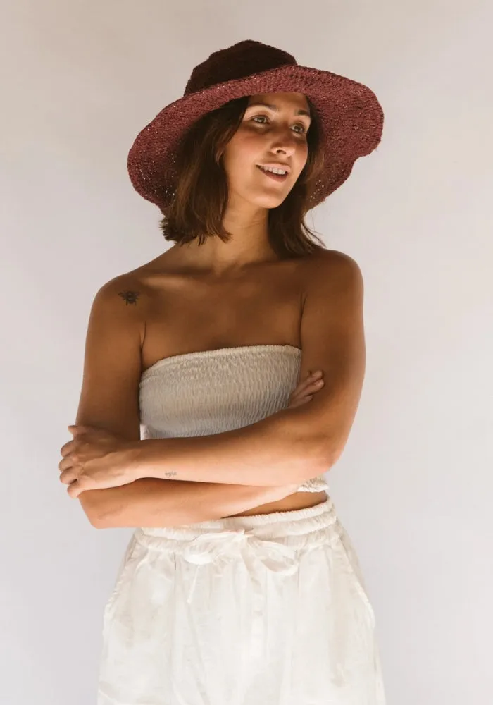 Polly Short Brim Hat - Merlot