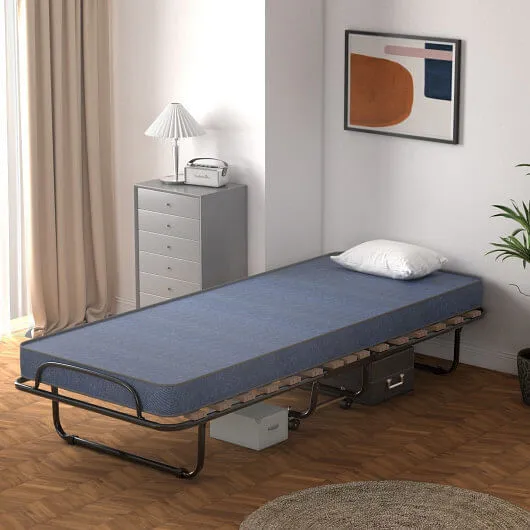 Portable Folding Bed with Memory Foam Mattress and Sturdy Metal Frame Made in It