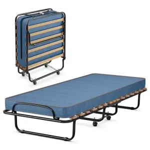 Portable Folding Bed with Memory Foam Mattress and Sturdy Metal Frame Made in It