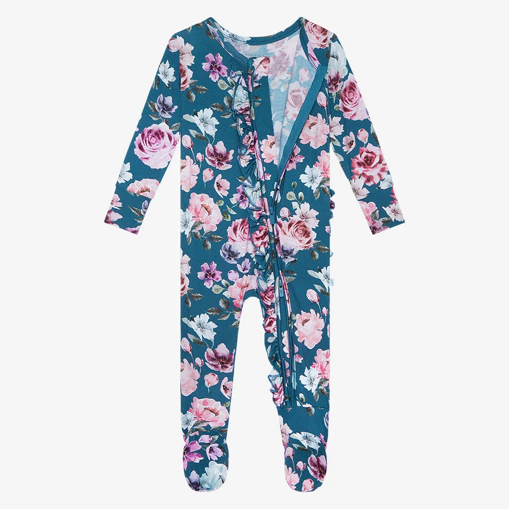 Posh Peanut Keisha Ruffled Zippered Footie