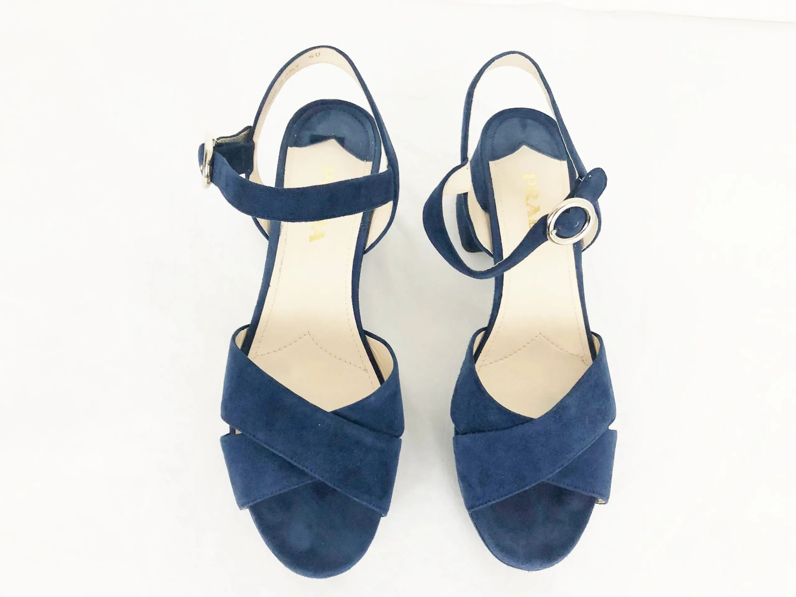 Prada Suede Platform Sandal Size 40 It (10 Us)