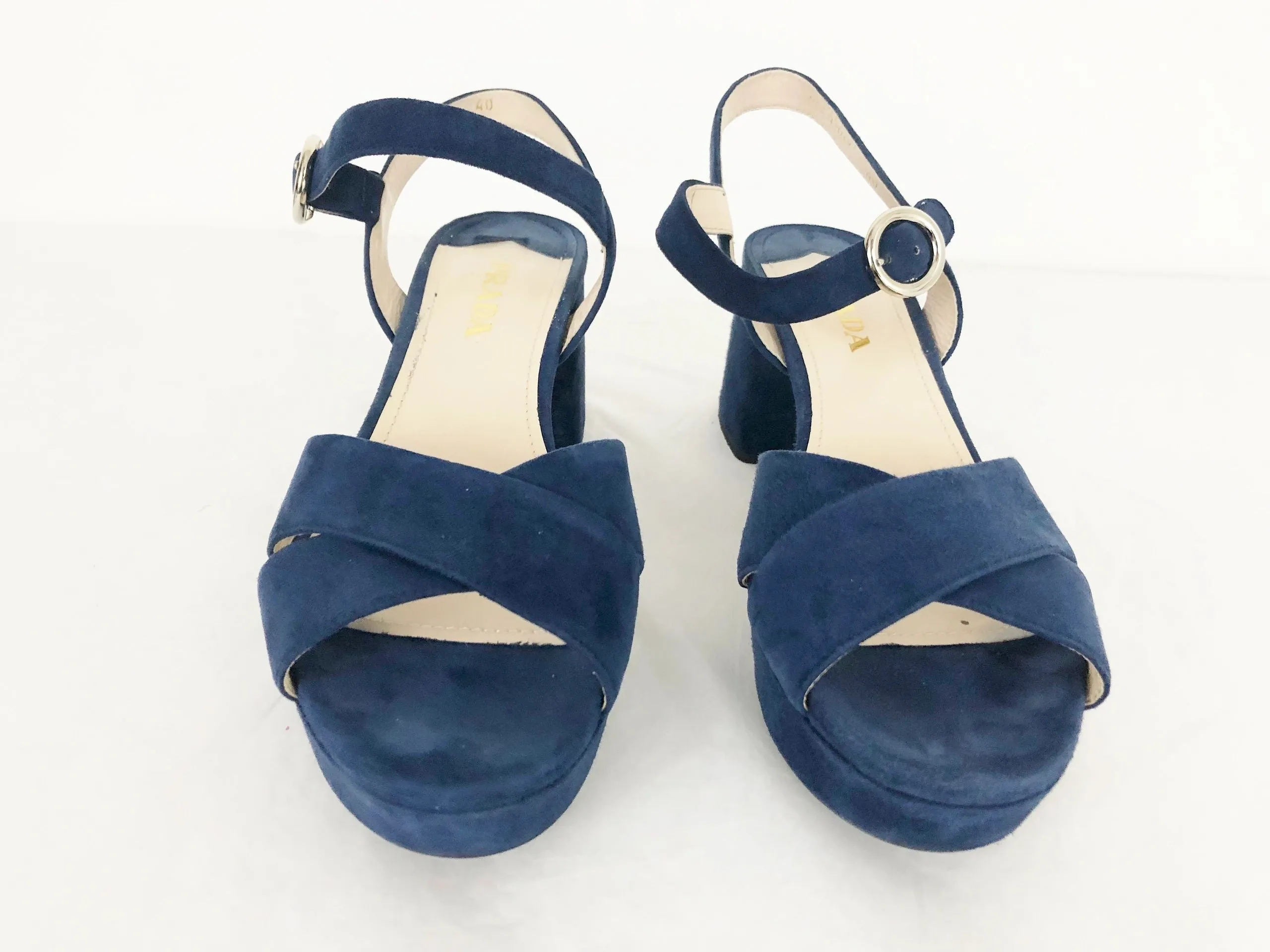 Prada Suede Platform Sandal Size 40 It (10 Us)