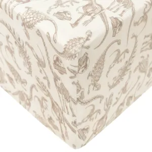 Premium Knit Fitted Crib Sheet - Jurassic Park Fossils