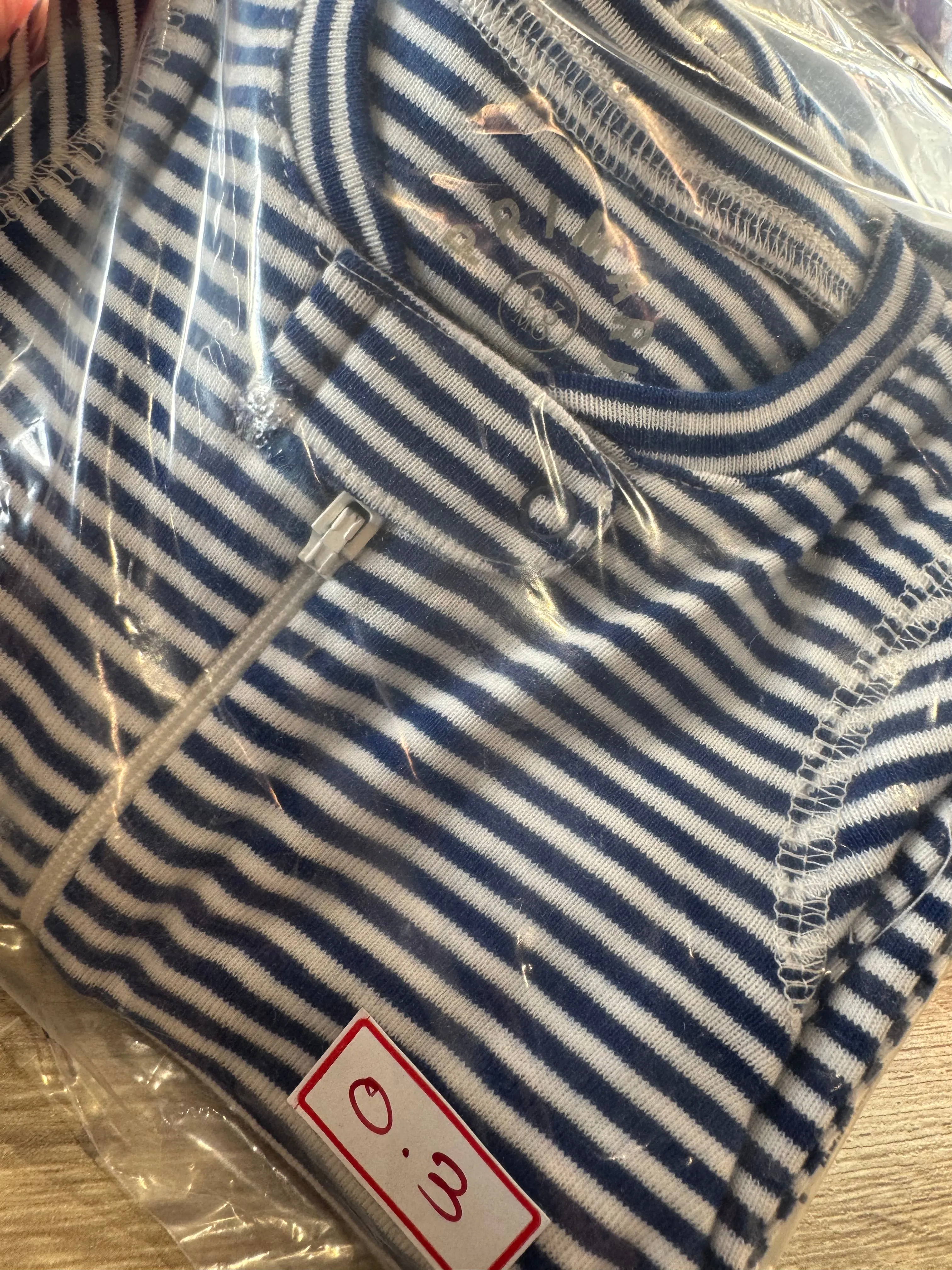 Primary Organic Sleepsuit - Fine stripes, Blue (New) NB, 0-3, 6-9, 18-24m