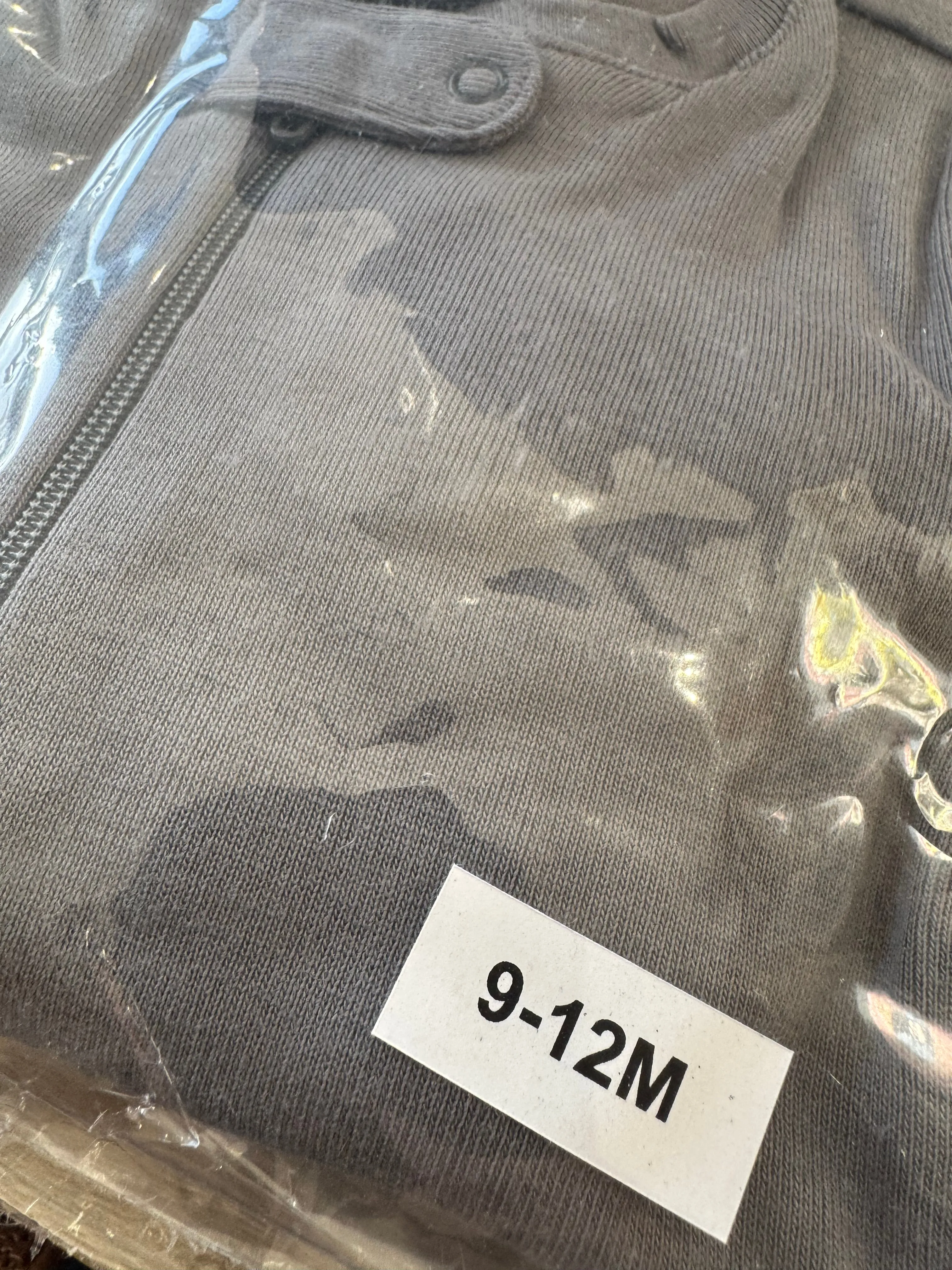Primary Organic Sleepsuit - Plain dye, Charcoal (New) 0-3m, 9-12m, 18-24m