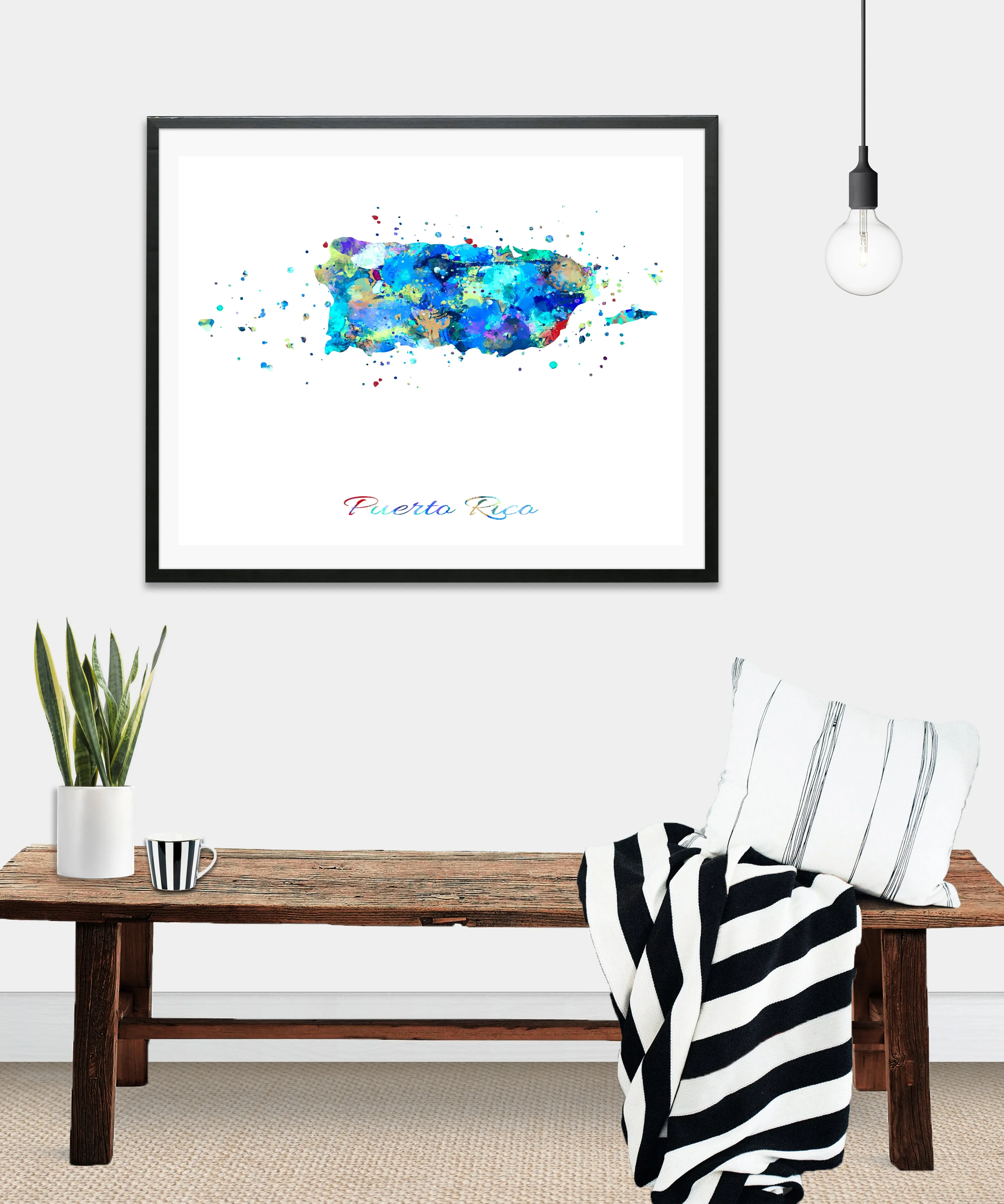 Puerto Rico Map Art Print - Unframed