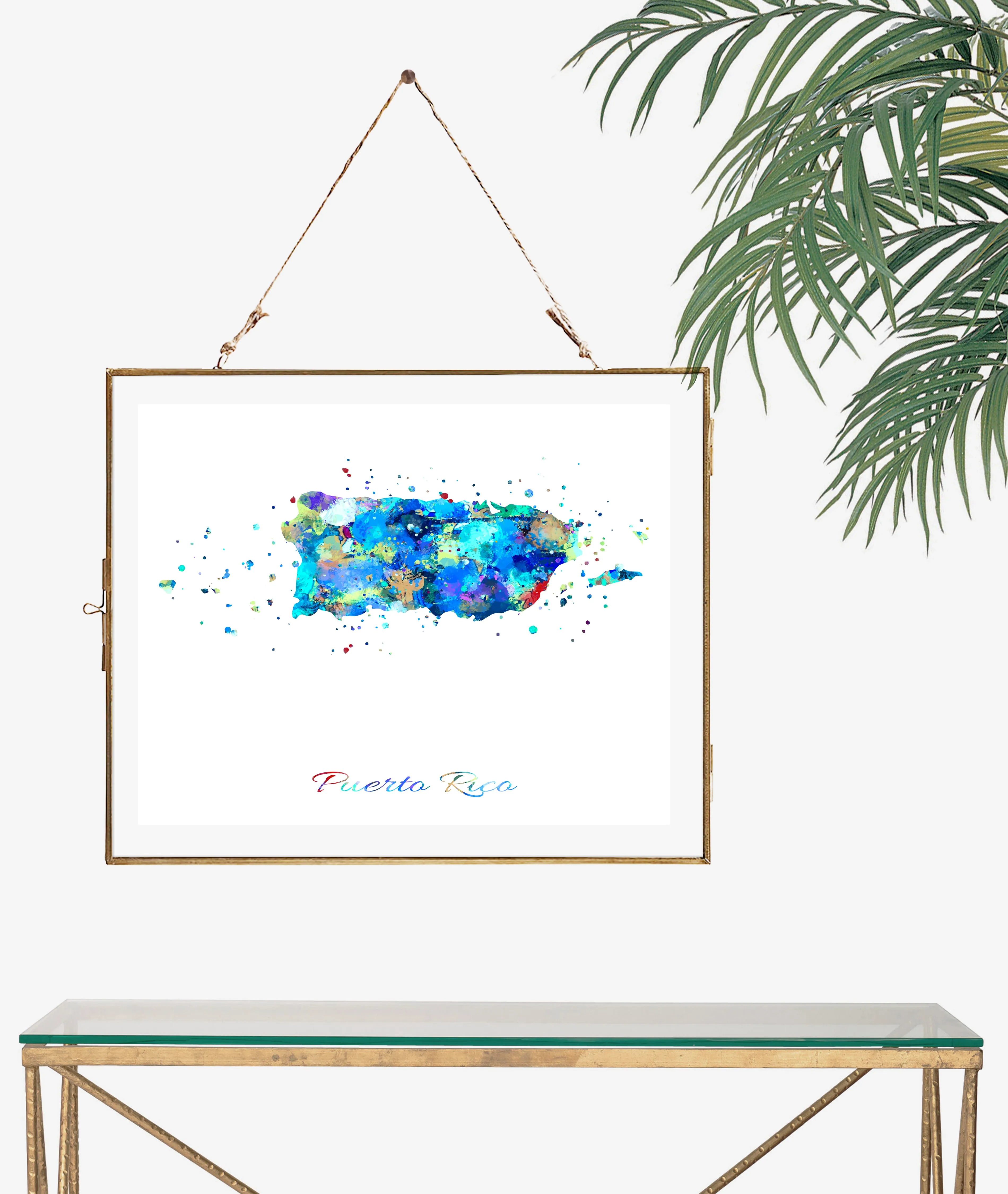 Puerto Rico Map Art Print - Unframed