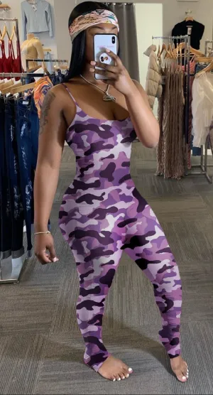 Purple Camouflage Jumpsuit