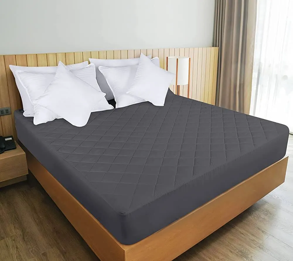 Quilted Fitted Mattress Pad , Elastic Fitted Mattress Protector