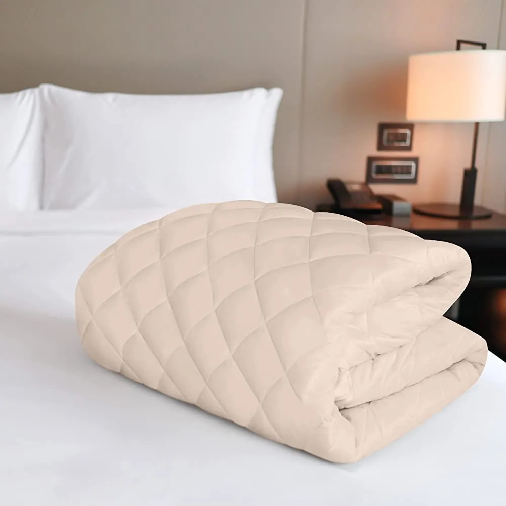 Quilted Fitted Mattress Pad , Elastic Fitted Mattress Protector