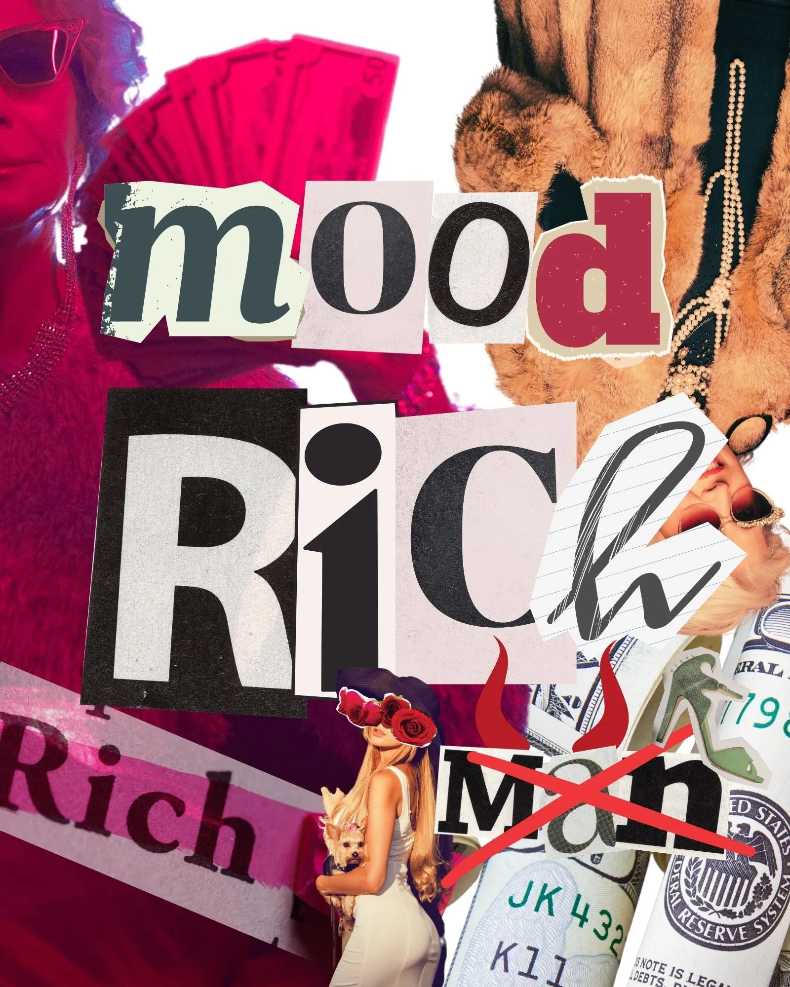 "Mood Rich" 8x11 collage print, wall art.
