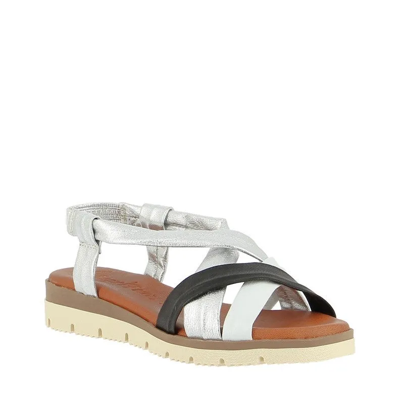 Raquel Perez Catarina Silver Multi Slingback Sandal