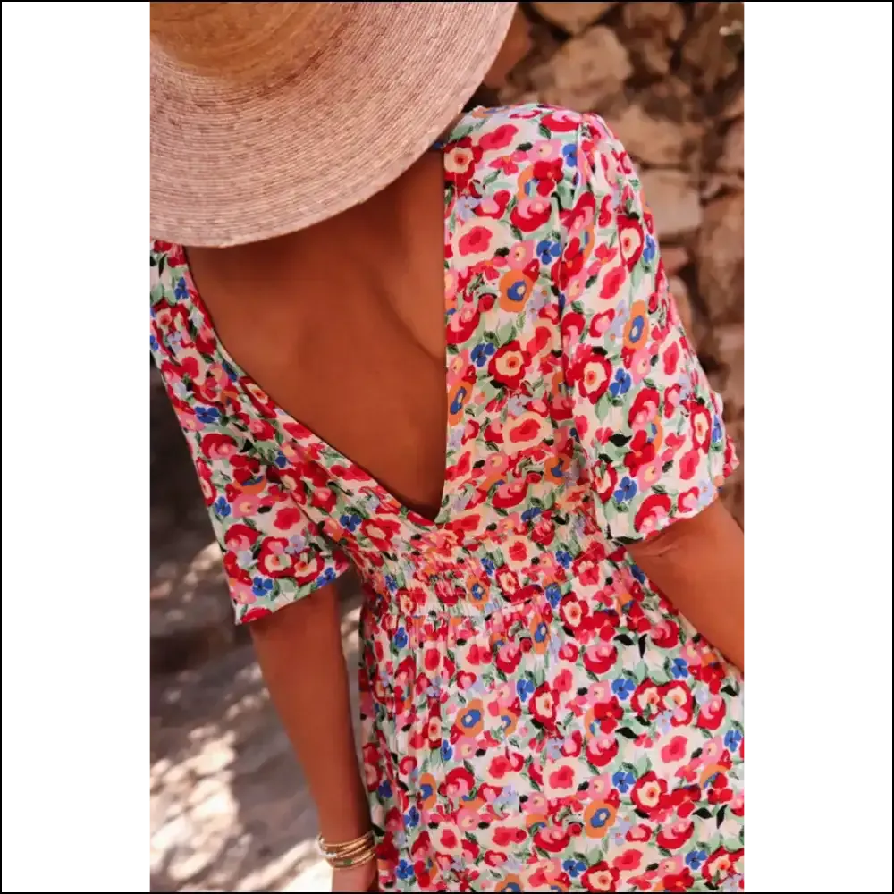 Red Floral Maxi Dress: Needful Things Goddess  🌹💀