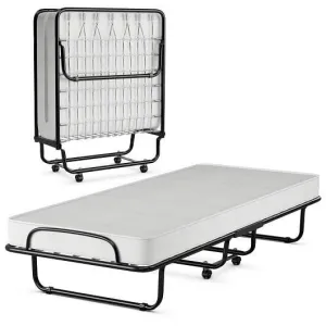 Rollaway Folding Bed with Memory Foam Mattress and Sturdy Metal Frame Made in It
