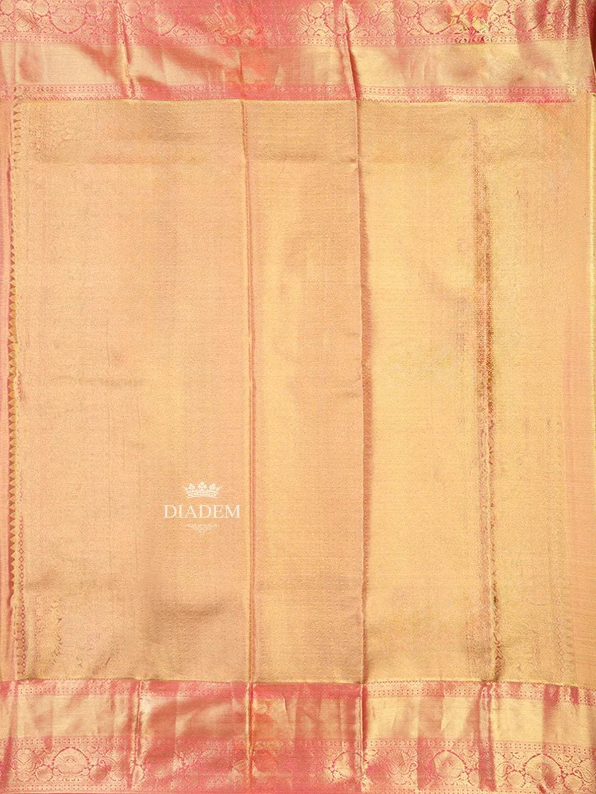 Sandal Pure Kanchipuram Bridal Silk Saree with Floral Motif on the body and Contrast Zari Border