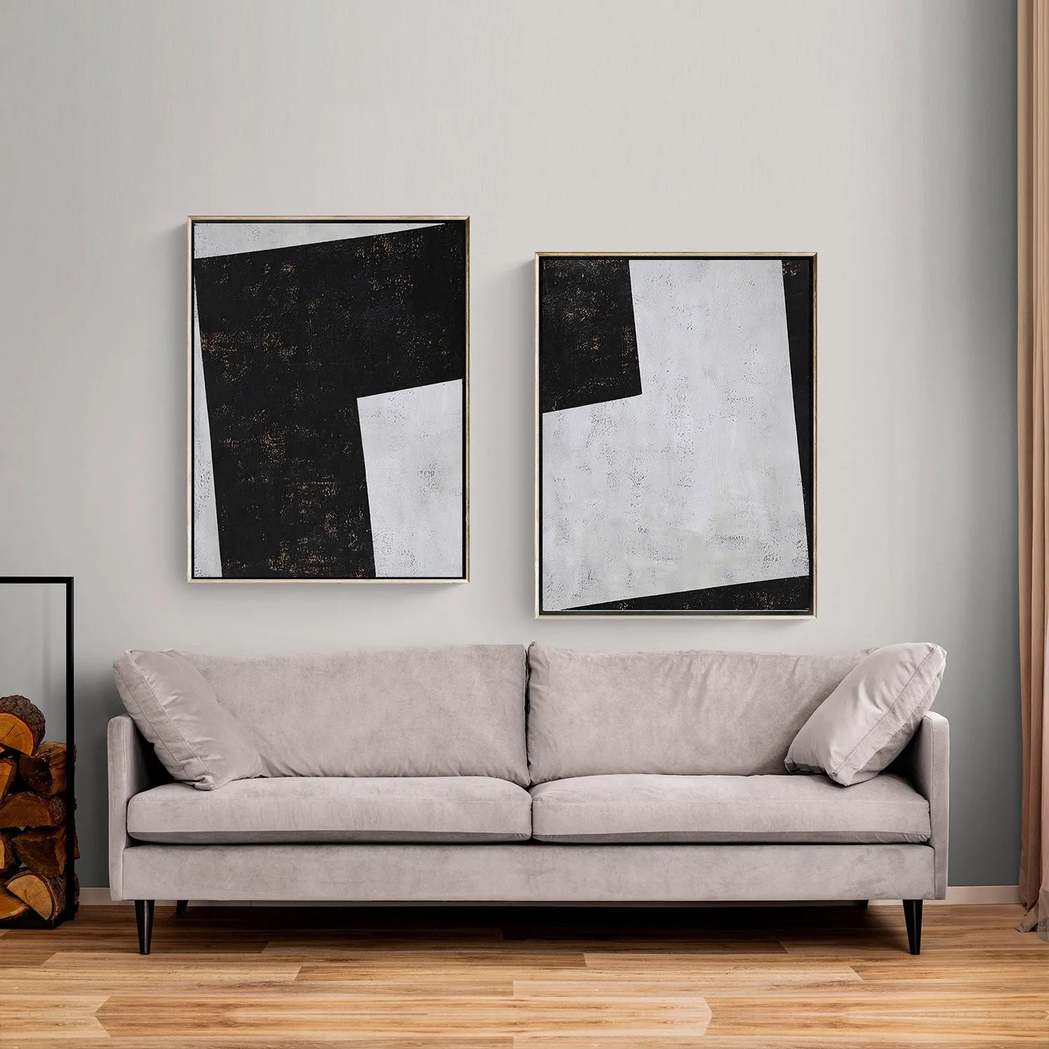 Set of 2 Geometric Painting P48