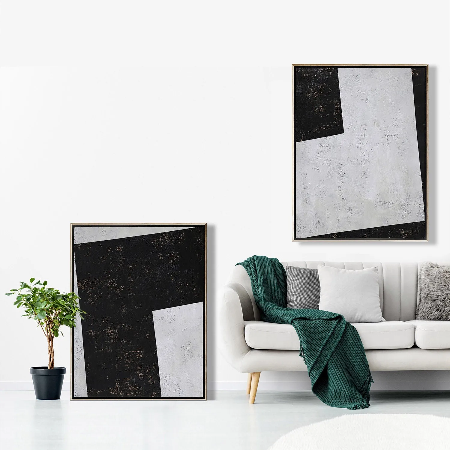 Set of 2 Geometric Painting P48