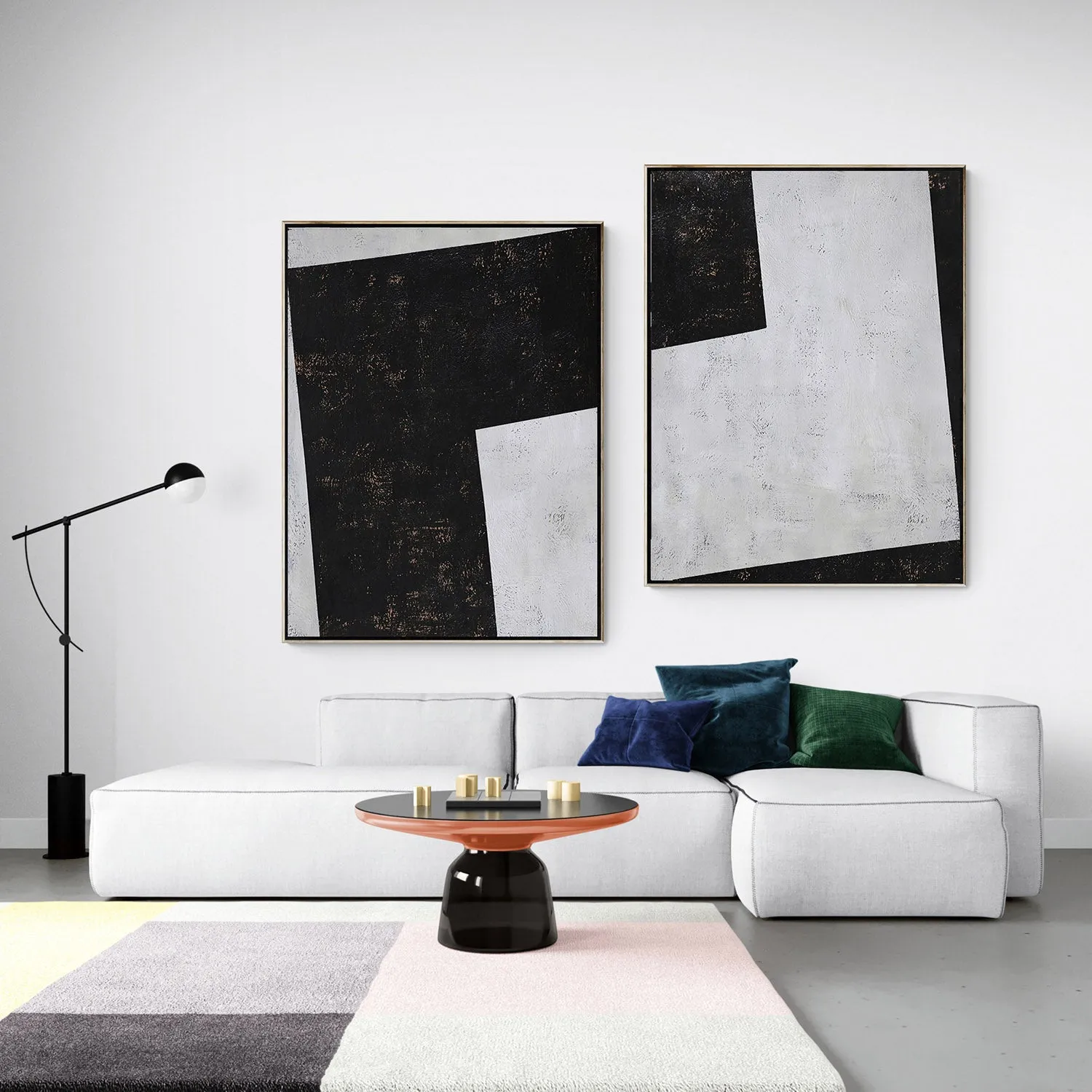Set of 2 Geometric Painting P48