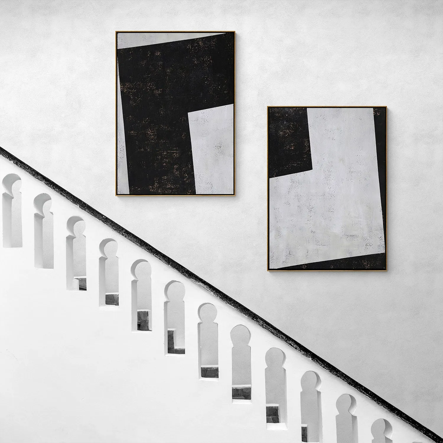 Set of 2 Geometric Painting P48