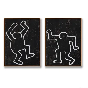 Set of 2 Minimal Painting Dancing Man P83A