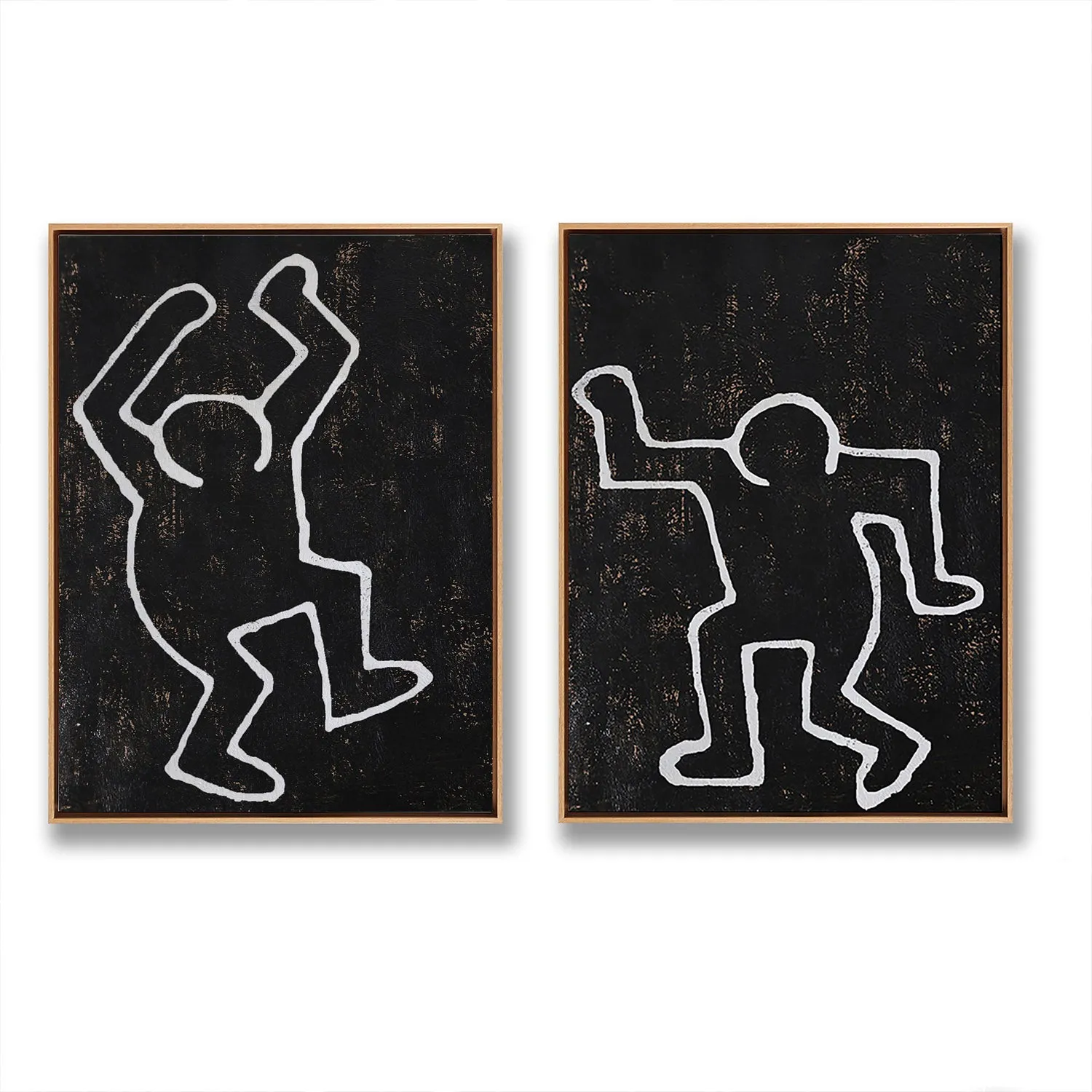 Set of 2 Minimal Painting Dancing Man P83A