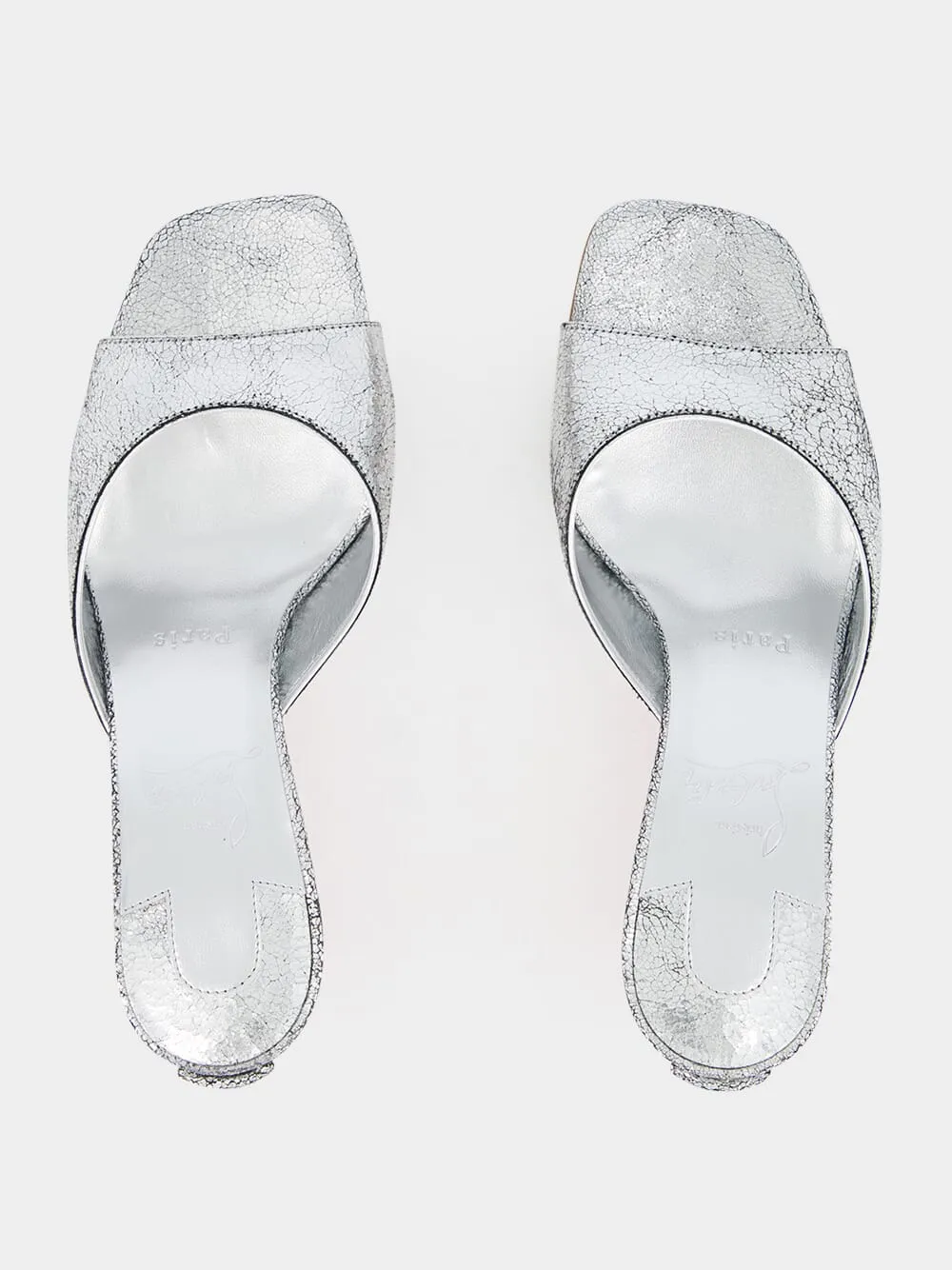 Silver Metallic Slip-On Sandals