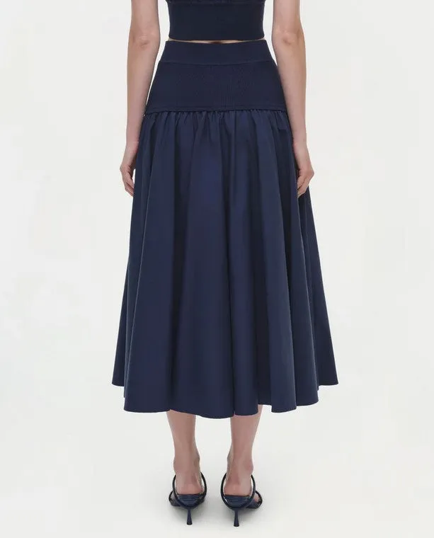 Simkhai Stella Pleated Skirt - Midnight