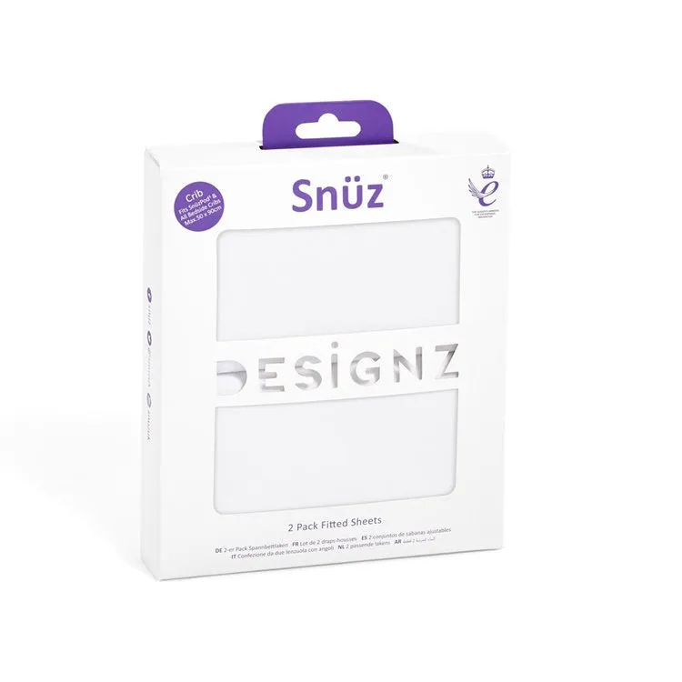 SnuzPod Crib 2 Pack Fitted Sheets - White