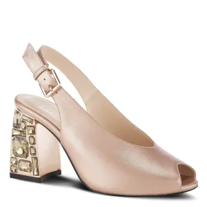Spring Step Shoes  Azura Dazzley Sandal Women’s Metallic Pebbled Leather