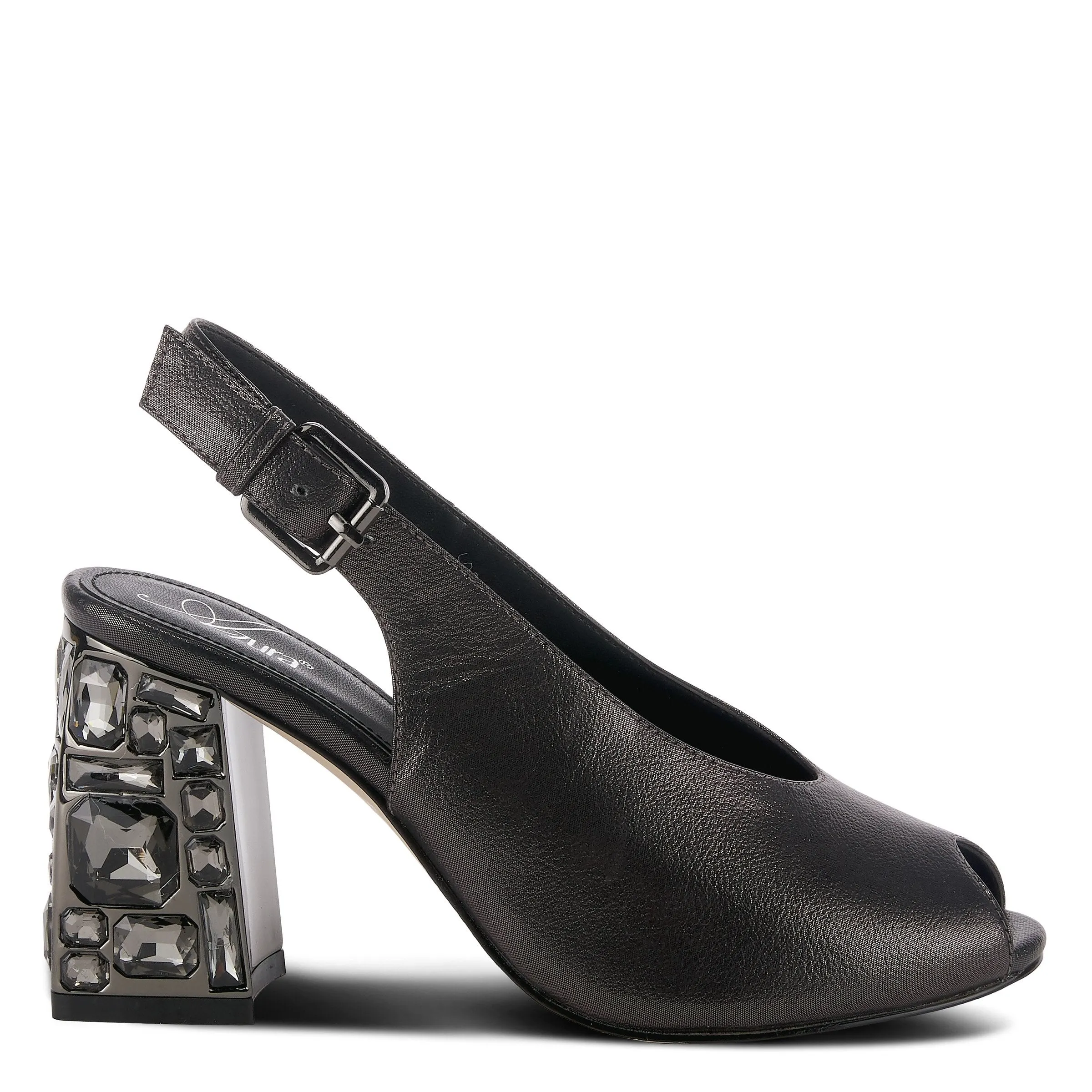 Spring Step Shoes  Azura Dazzley Sandal Women’s Metallic Pebbled Leather