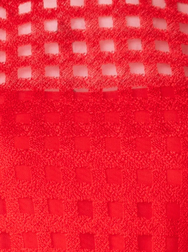 Square Embroidery on Tulle Gown