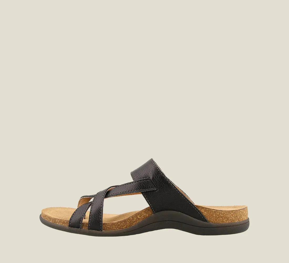 TAOS PERFECT BLACK LEATHER SANDAL