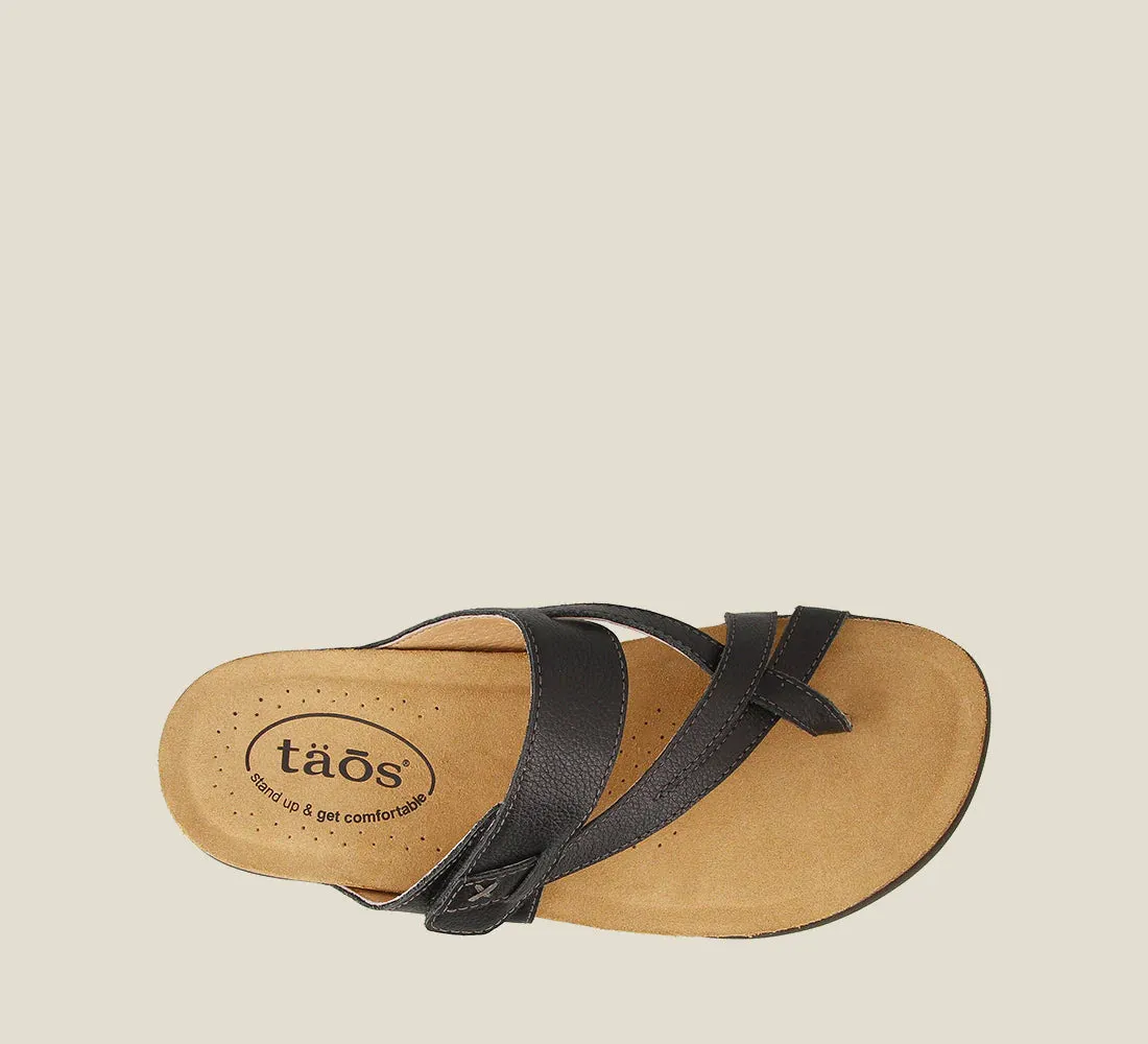 TAOS PERFECT BLACK LEATHER SANDAL