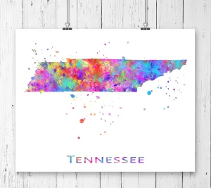 Tennessee Map Art Print - Unframed