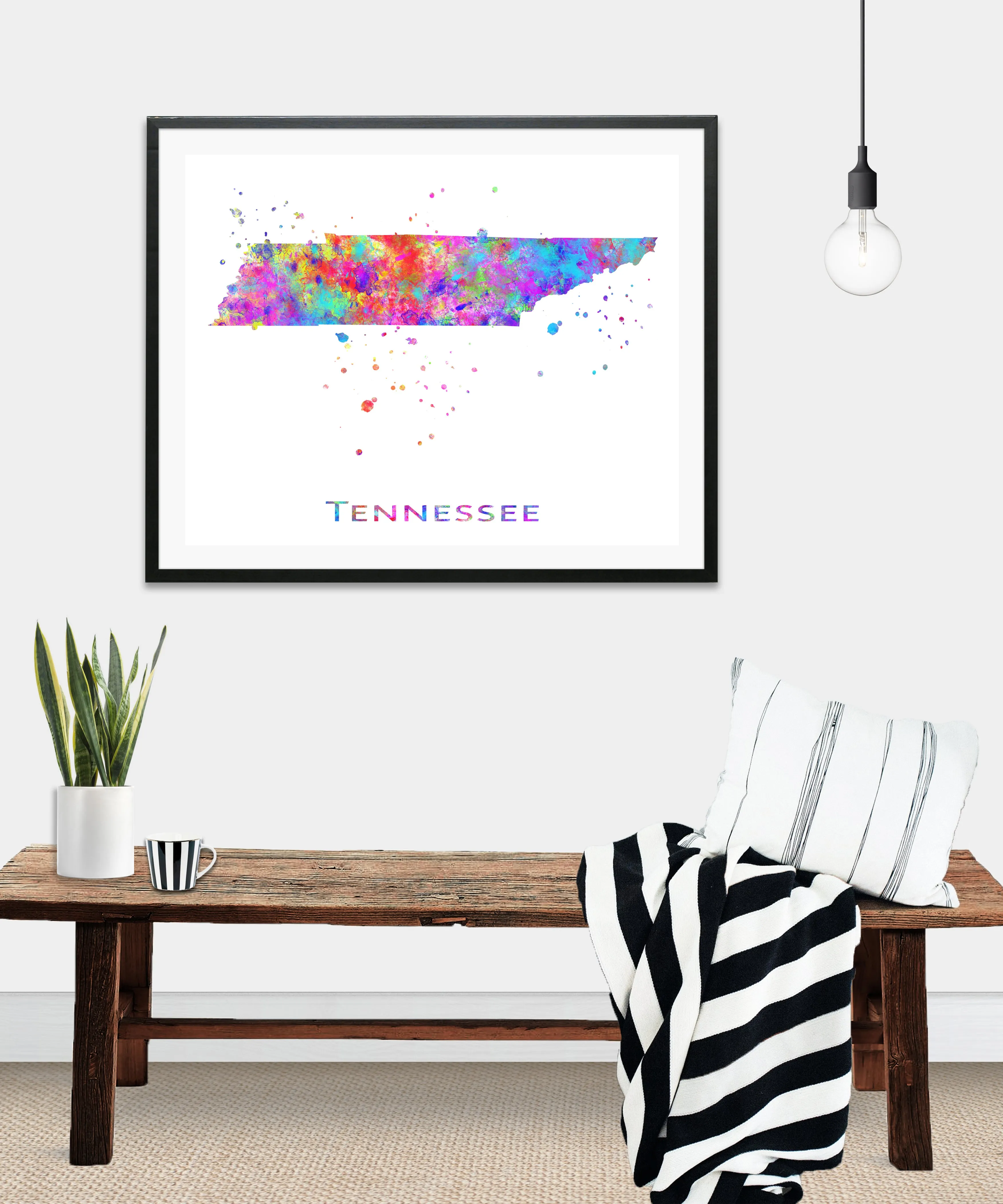 Tennessee Map Art Print - Unframed