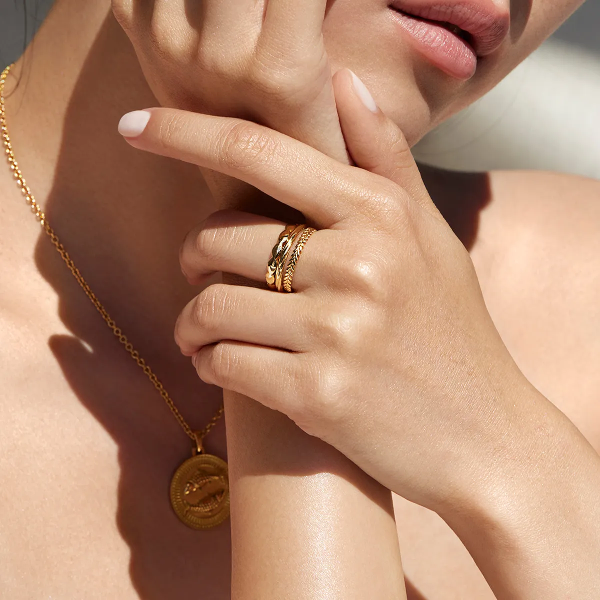 Terra Laurel Stacking Ring, Size 7.5, 9, 9.25